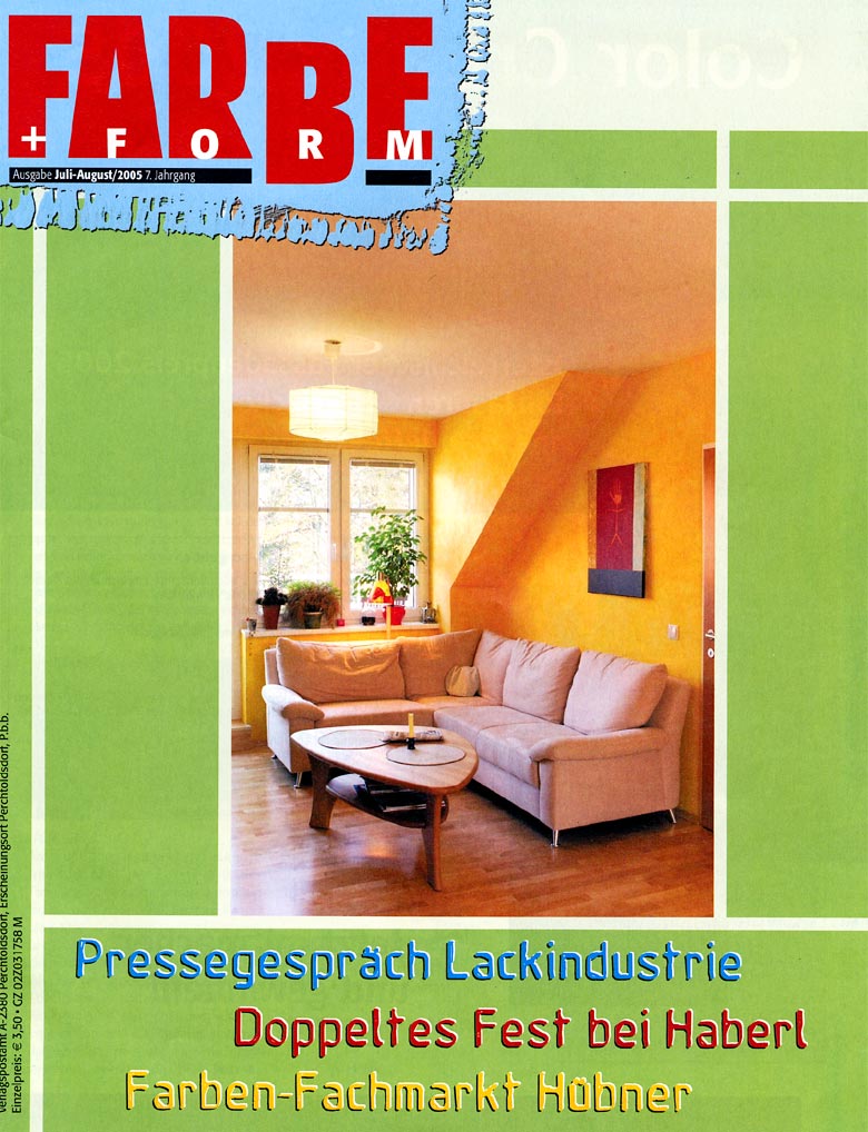 Zeitungsbericht in "Farbe und Form" Juli/August 2005 - Seite 1